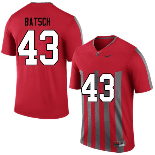 Ohio State Buckeyes #43 Ryan Batsch Men University Jersey Throwback